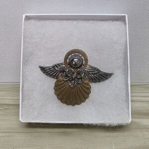 Vintage Angel Silvertone - Goldtone Brooch